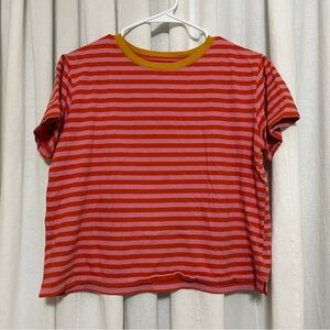 Free assembly striped boxy tee size medium